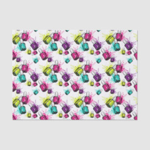 Neon Nail Polish Pattern Tissue Paper