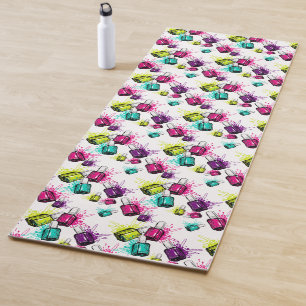 Neon Nail Polish Pattern Yoga Mat