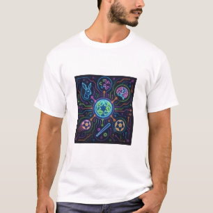 Neon Network: The Synergy of Global Sustainability T-Shirt