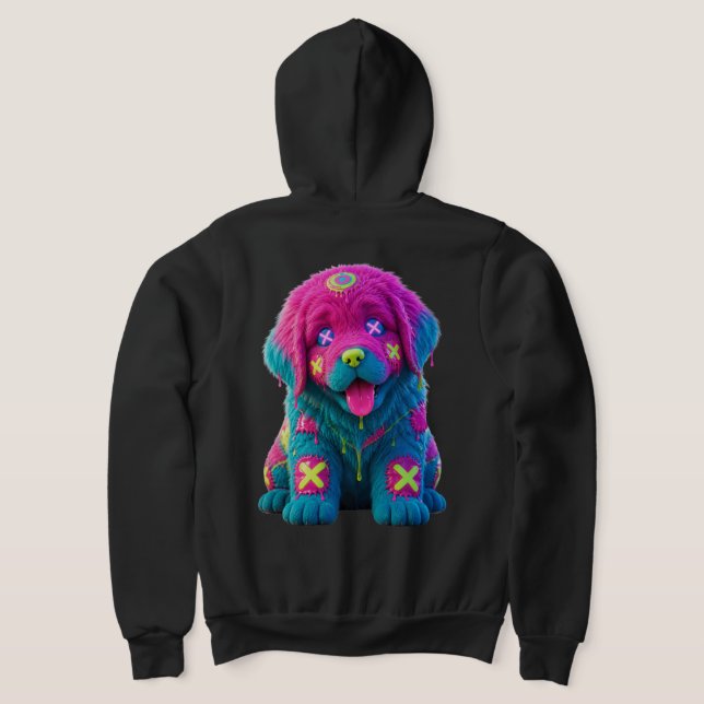Neon Newf Meltdown Hoodie (Laydown Back)