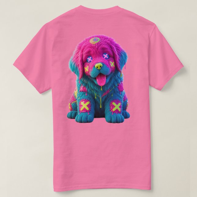 Neon Newf Meltdown T-Shirt (Design Back)