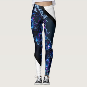 Neon Nexus: Interwoven Techno-Organic Structure Leggings