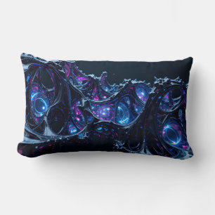 Neon Nexus: Interwoven Techno-Organic Structure Lumbar Cushion