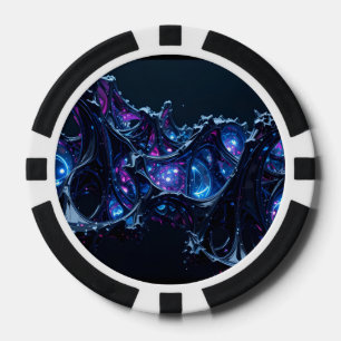 Neon Nexus: Interwoven Techno-Organic Structure Poker Chips