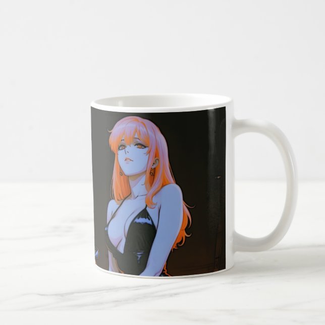 Neon Night Diva — Anime Girl & Street Car Mug (Right)