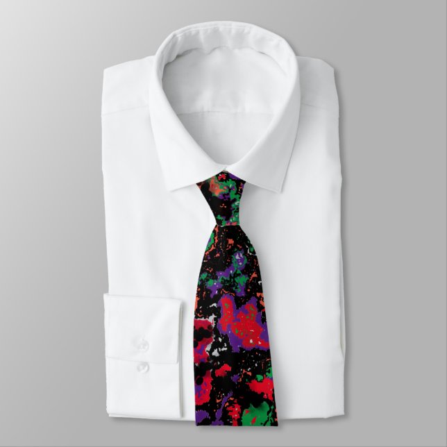 Neon Nights Abstract Tie (Tied)