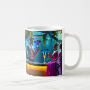 Neon Nights Butterfly Cocktail Bar Coffee Mug