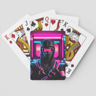 neon ninja playing cards