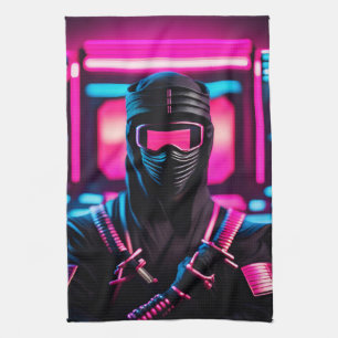 neon ninja tea towel