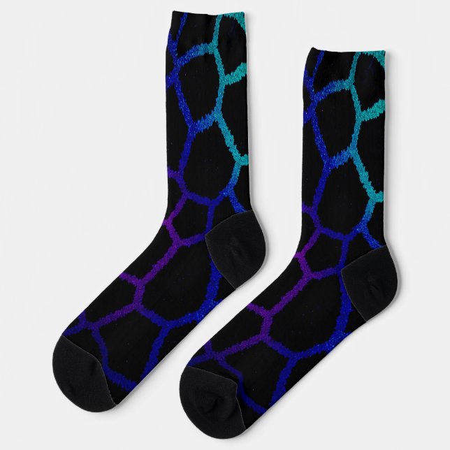 Neon Noir Giraffe Socks (Left)