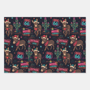 Neon Oatman Christmas Desert Magic Wrapping Paper Sheet