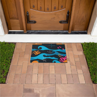 Neon Ocean Abstract Doormat