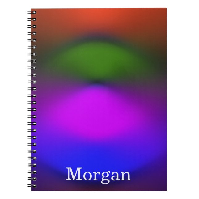 Neon of Blue, Purple, Green & Orange Add Name Notebook (Front)
