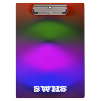 Neon of Blue, Purple, Green & Orange Monogram Clipboard