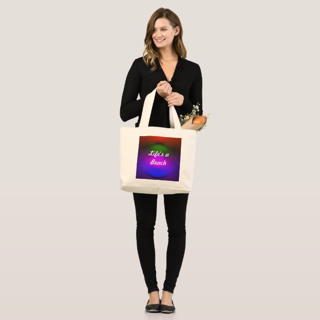 Neon of Colours Life's a Beach Large Tote Bag (Front (Model))