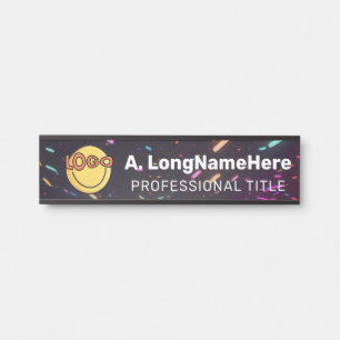 Neon Office Creative Workspace Nameplate Bold