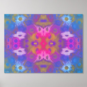 Neon Ombré Gold or Silver Foil Print