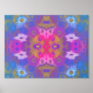 Neon Ombré Gold or Silver Foil Print