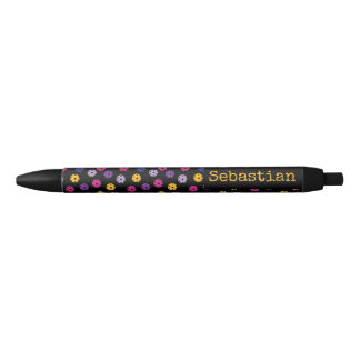 Neon on black pickleball, custom text ink pen