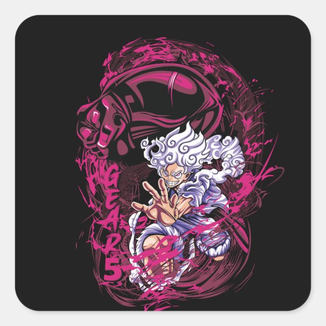 Neon One Piece Square Sticker (Front)