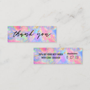 neon opal background mini business card