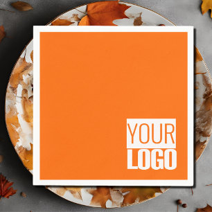 Neon orange - add logo  napkin