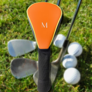 neon orange - add monogram golf head cover