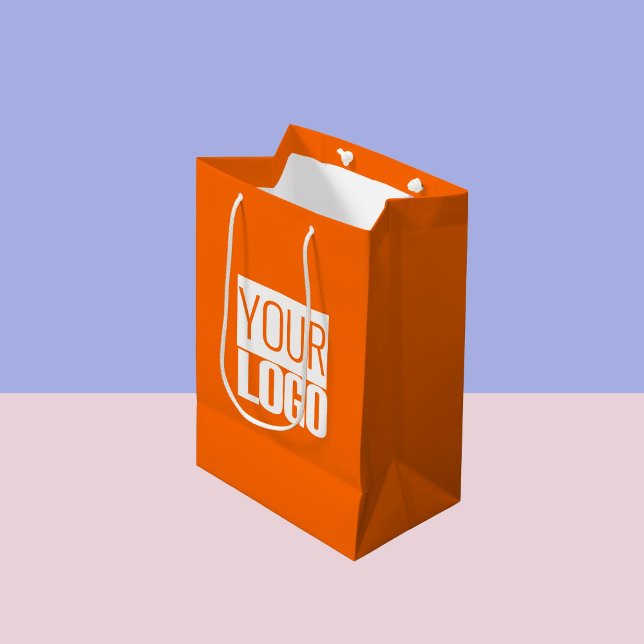 neon orange  - add your bold logo medium gift bag (Creator Uploaded)