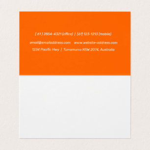 neon orange  - add your  logo business card