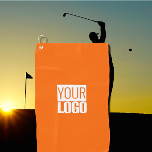 neon orange - add your logo golf towel