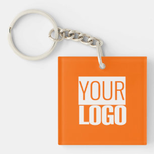  Neon  orange  - add your  logo  Key Ring