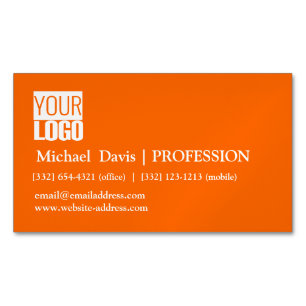  Neon  orange  - add your  logo Magnetic Business Card