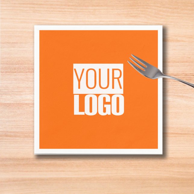  Neon  orange  - add your  logo   Napkin (Creator Uploaded)