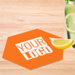 Neon  orange  - add your  logo  Paper Coaster<br><div class="desc">Coasters with a solid neon orange background and a cover logo. Personalise it right now. Alma Wad's design is modern and trendy. Ideal for a restaurant/café or any other corporate event.</div>