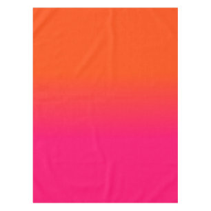 Neon Orange and Neon Pink Ombre Shade Colour Fade Tablecloth