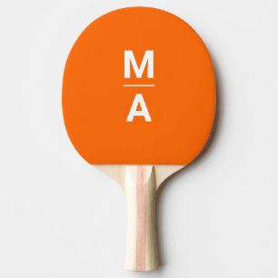 neon orange  - bold monograms  ping pong paddle