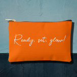 neon  orange  -funny   quote  accessory pouch<br><div class="desc">Explore the chic toiletry bag from Alma Wad,  boasting a lively neon orange (FF6600) solid colour background. Complete with   stylish typography and the witty quote "Ready,  set,  glow!",  it's an ideal companion for the adventurous teen on the move.</div>