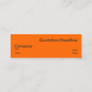 neon orange  mini business card