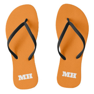 Neon Orange Monogram Colour Bright Elegant Jandals