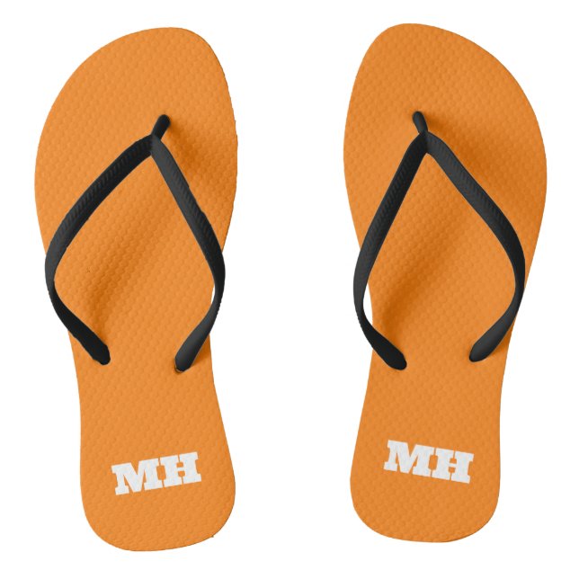 Neon Orange Monogram Colour Bright Elegant Jandals (Footbed)