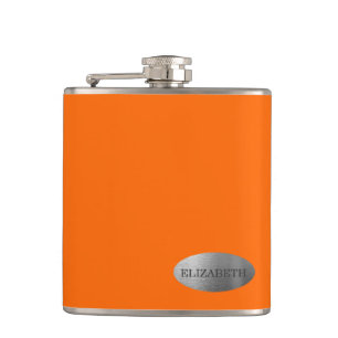 Neon Orange- Personalised Bridesmaid Hip Flask