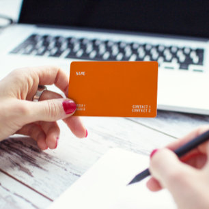 neon orange solid color business card