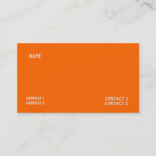 neon  orange solid colour business card
