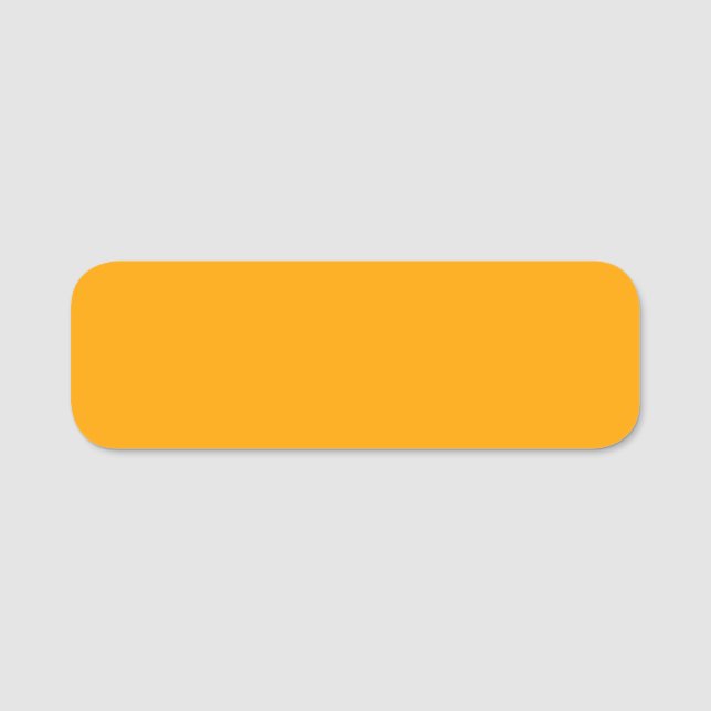 Neon Orange Solid Colour | Classic Name Tag (Front)