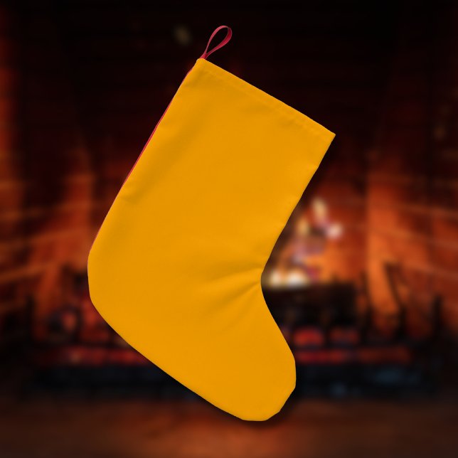 Neon Orange Solid Colour | Classic Small Christmas Stocking (Creator Uploaded)