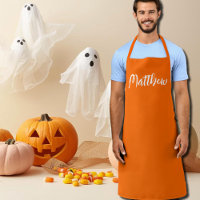 neon orange solid colour -personalised apron