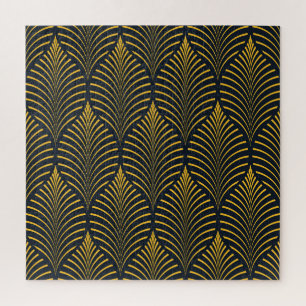Neon orange vintage: ornate leaves. jigsaw puzzle