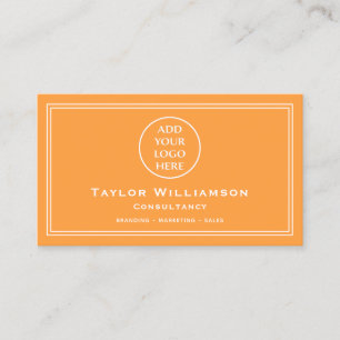 Neon Orange White Corporate Company Business Logo Card