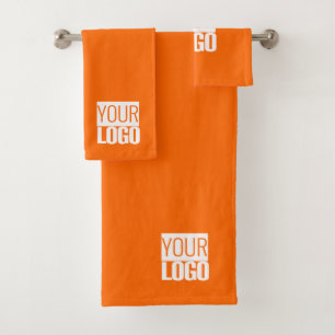 neon orange- your logo bath towel set