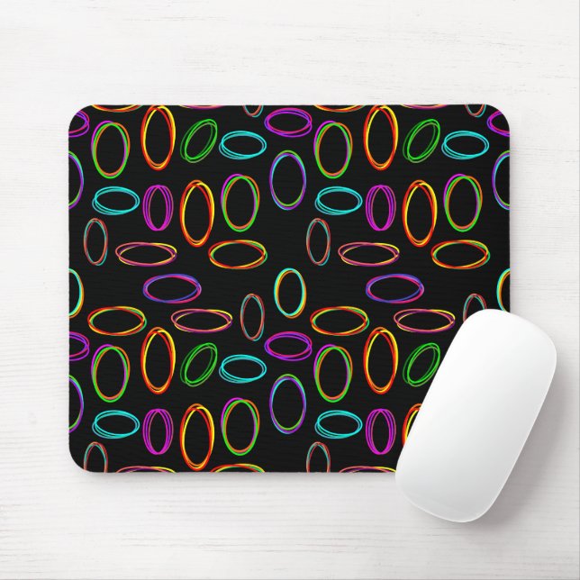 Neon Ovals  Mouse Pad (With Mouse)